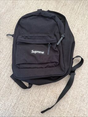 black supreme laptop backpack Logo (SS26) using an all black palette that emphasizes versatility and durability Supreme Backpack black 3